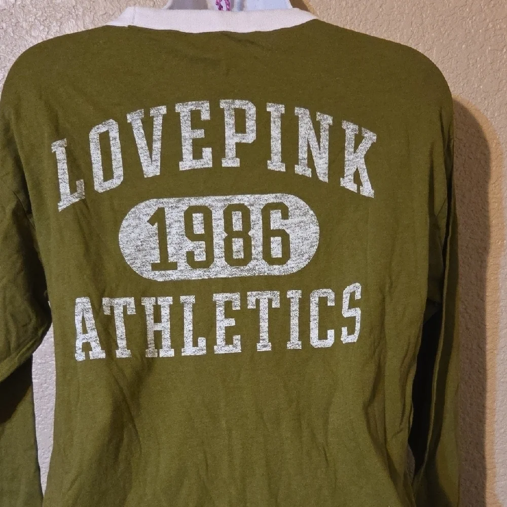 PINK Victoria's Secret Olive Long Sleeve Top - Picture 2 of 4